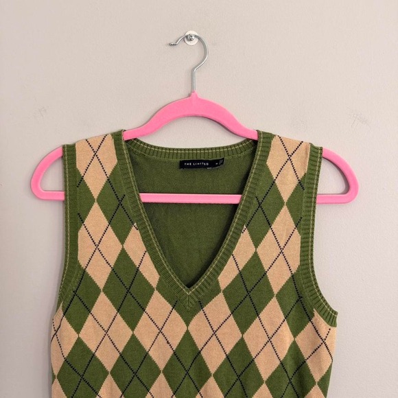 Y2K GREEN THE LIMITED ARGYLE SWEATER VEST - Picture 2 of 5